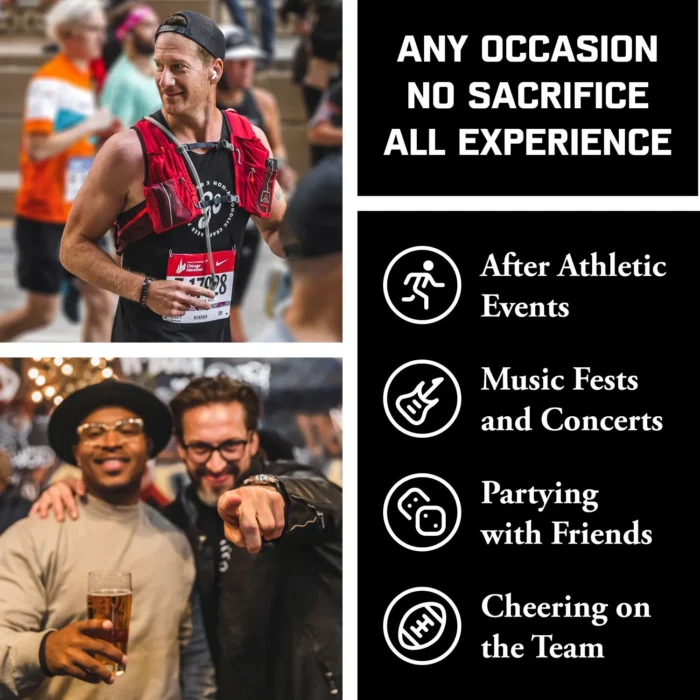 Go Brewing non-alcoholic beer for any occasion: after athletic events, music festivals, partying with friends, and cheering on the team, with no sacrifice in experience.