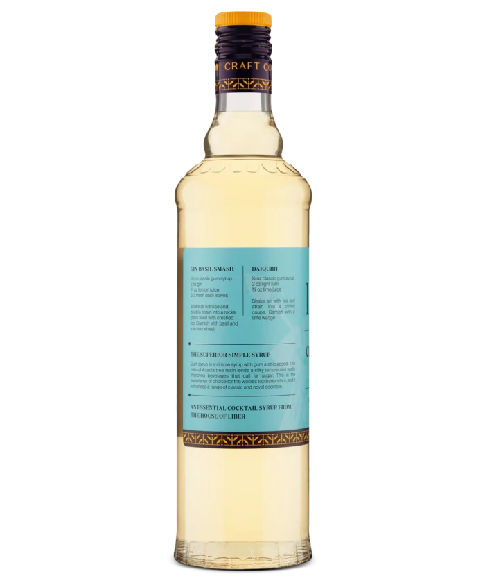 Rear view of a liquor bottle showcasing product details on its label.