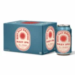 12-pack of Hazy IPA by Easy Day Brewing in sleek blue packaging, showcasing non-alcoholic craft beer for flavorful and mindful enjoyment.