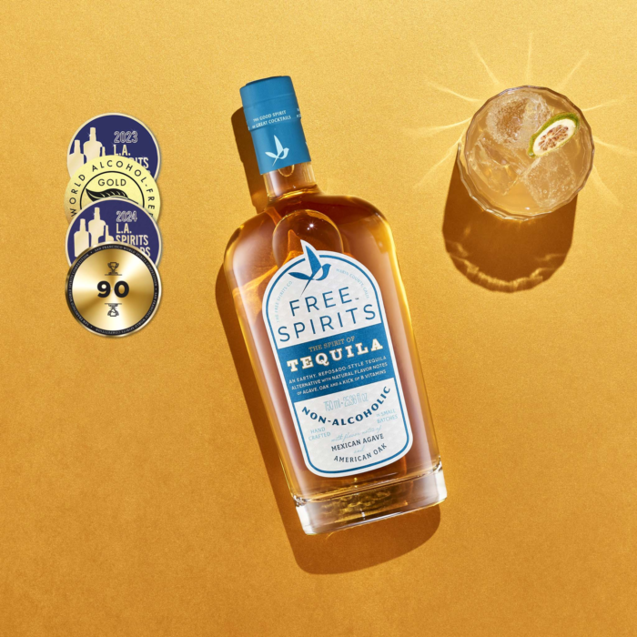 Free Spirits Tequila: Award-winning non-alcoholic spirit, perfect for vibrant and flavorful cocktails.