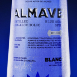 Almave Blanco: Detailed shot emphasizing the sleek design and informative label of the non-alcoholic spirit.