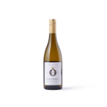 Bottle of white wine with a clean and minimalist label, set against a plain white background.