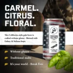 Go Brewing Freedom Cal Pale ad with caramel, citrus, floral notes; gluten-free and crafted with premium hops.